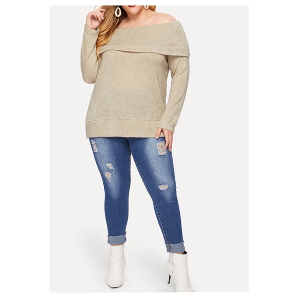 ➕ Off-shoulder Knit Tee - Picture 5 of 6